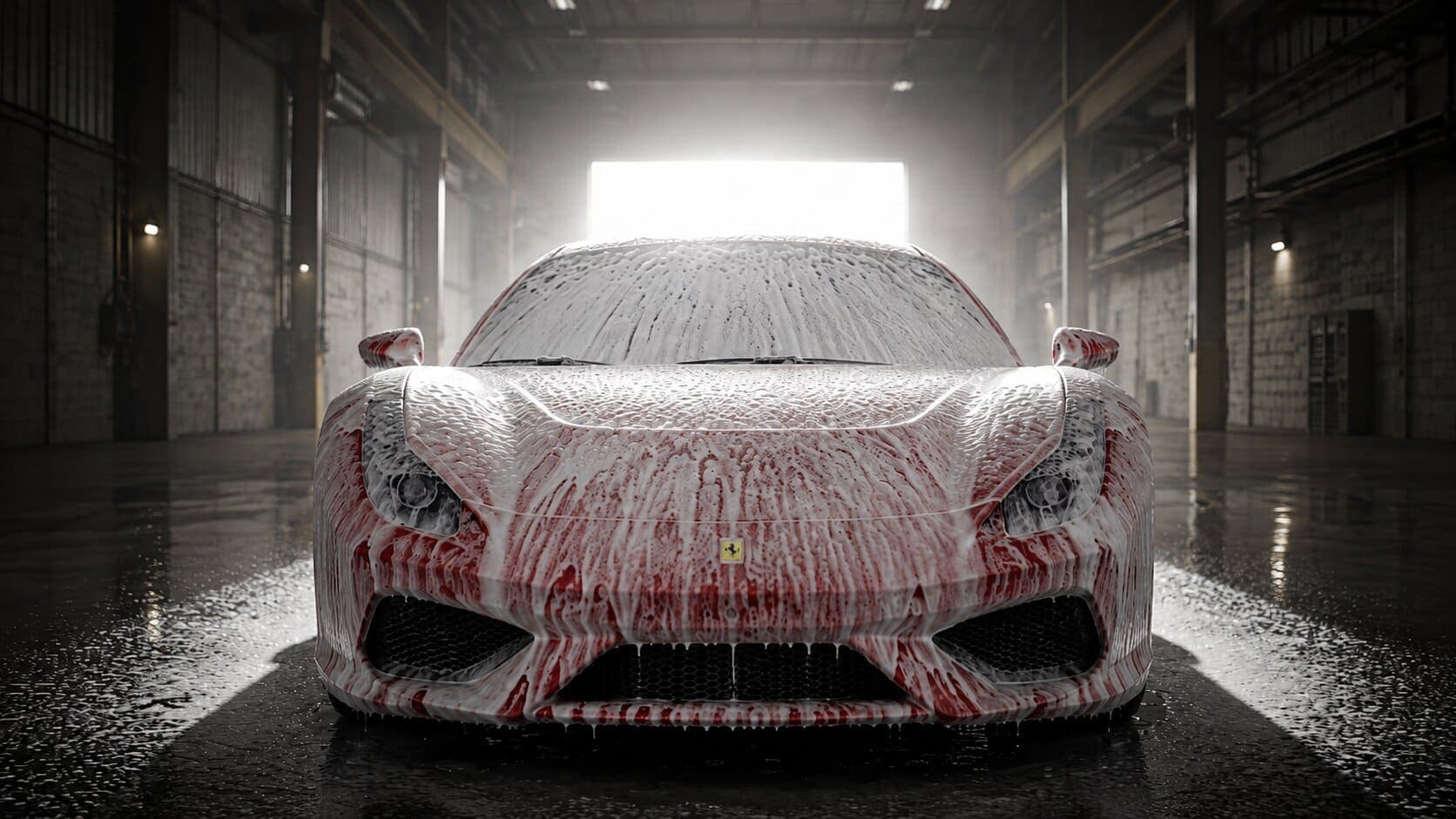 A detailed vehicle inside The Local Detailers' Calgary studio under controlled lighting